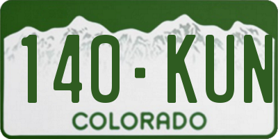 CO license plate 140KUN