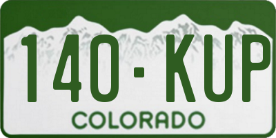 CO license plate 140KUP