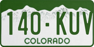 CO license plate 140KUV