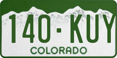 CO license plate 140KUY
