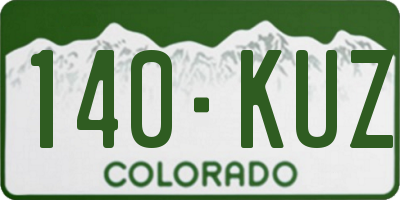 CO license plate 140KUZ