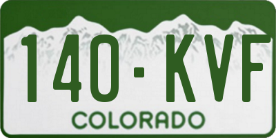 CO license plate 140KVF
