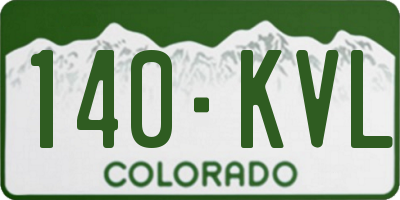 CO license plate 140KVL