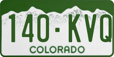 CO license plate 140KVQ