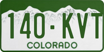 CO license plate 140KVT