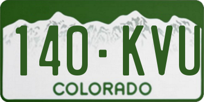 CO license plate 140KVU