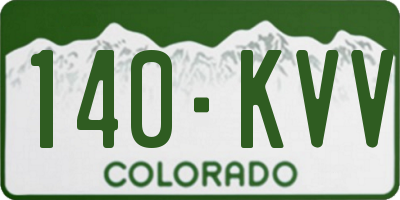 CO license plate 140KVV