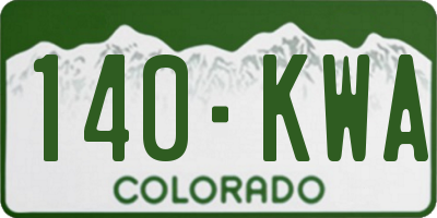 CO license plate 140KWA
