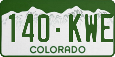 CO license plate 140KWE