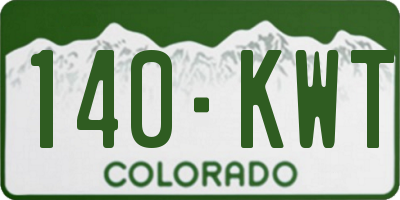 CO license plate 140KWT