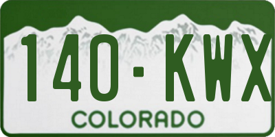 CO license plate 140KWX