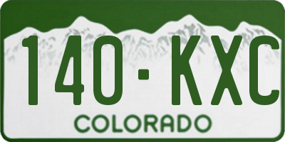 CO license plate 140KXC