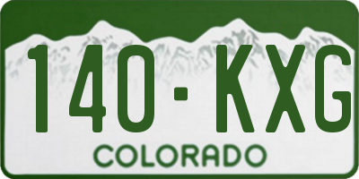 CO license plate 140KXG