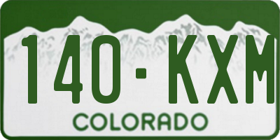 CO license plate 140KXM