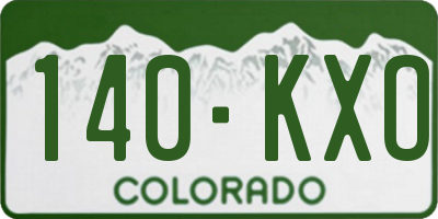CO license plate 140KXO