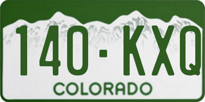 CO license plate 140KXQ