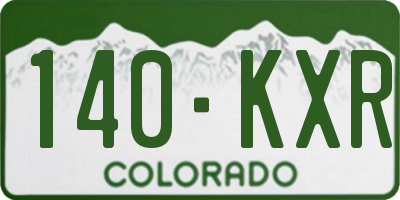 CO license plate 140KXR