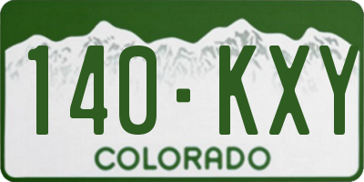 CO license plate 140KXY