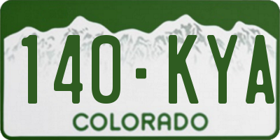 CO license plate 140KYA