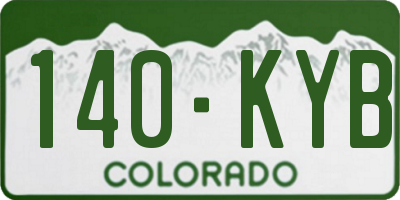 CO license plate 140KYB