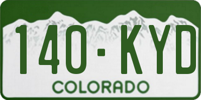 CO license plate 140KYD
