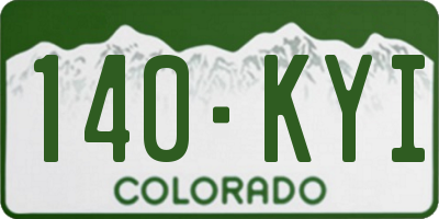 CO license plate 140KYI