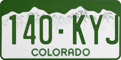 CO license plate 140KYJ