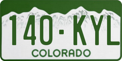 CO license plate 140KYL