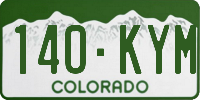 CO license plate 140KYM