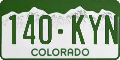 CO license plate 140KYN