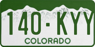 CO license plate 140KYY