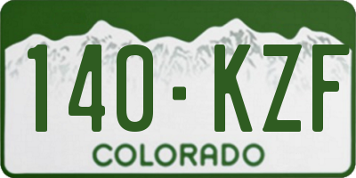 CO license plate 140KZF