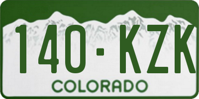 CO license plate 140KZK