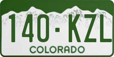CO license plate 140KZL