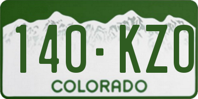 CO license plate 140KZO