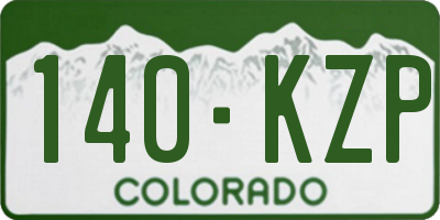 CO license plate 140KZP