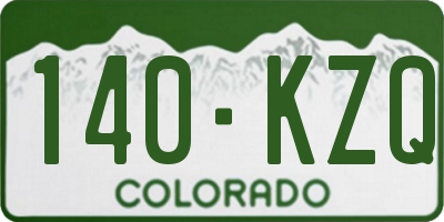 CO license plate 140KZQ