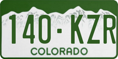 CO license plate 140KZR