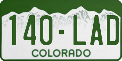 CO license plate 140LAD