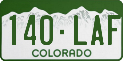 CO license plate 140LAF