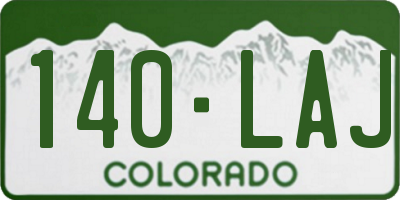 CO license plate 140LAJ