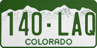 CO license plate 140LAQ