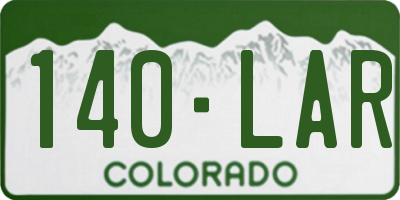 CO license plate 140LAR