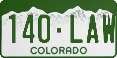 CO license plate 140LAW