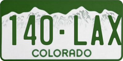 CO license plate 140LAX