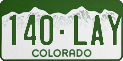 CO license plate 140LAY