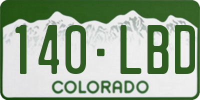 CO license plate 140LBD