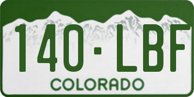 CO license plate 140LBF