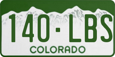 CO license plate 140LBS