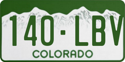 CO license plate 140LBV